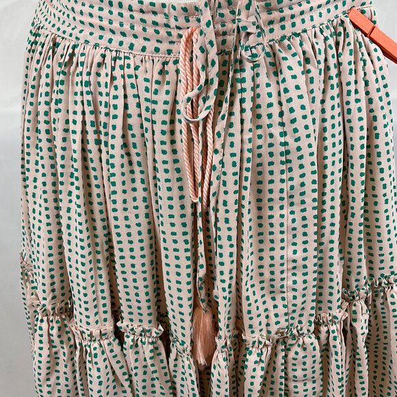 Reset Halter Dress M Pale Pink Green Dotted Ruffle Full Skirt New NWT - Picture 12 of 13